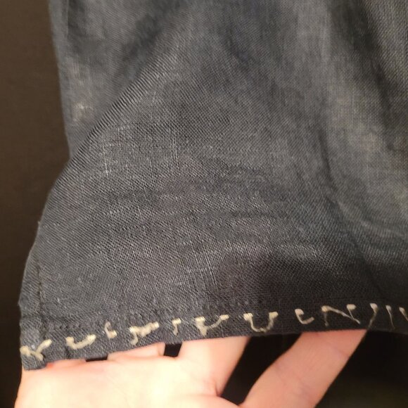 Vintage Neiman Marcus Linen Outfit Black Large 2 Pieces Women - Picture 10 of 14